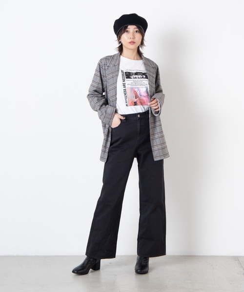 WEGO(ウィゴー)の「WEGO/カラーワイドルーズパンツ(スラックス・レディース・ブラック/パープル/オレンジ/ブルー・FREE)」の15枚目の写真