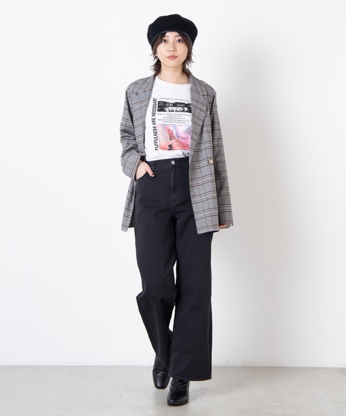 WEGO(ウィゴー)の「WEGO/カラーワイドルーズパンツ(スラックス・レディース・ブラック/パープル/オレンジ/ブルー・FREE)」の16枚目の写真