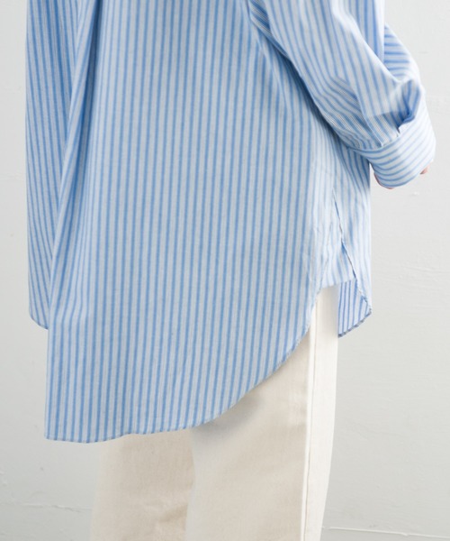 Aunt Marie's（アントマリーズ）の「AUNT MARIE’S　ベーシックオーバーシャツ（シャツ/ブラウス・レディース・ホワイト/ブルー・FREE）」の16枚目の写真