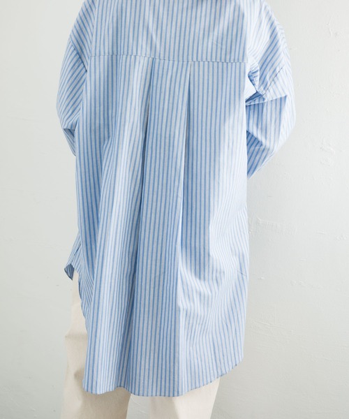 Aunt Marie's（アントマリーズ）の「AUNT MARIE’S　ベーシックオーバーシャツ（シャツ/ブラウス・レディース・ホワイト/ブルー・FREE）」の17枚目の写真