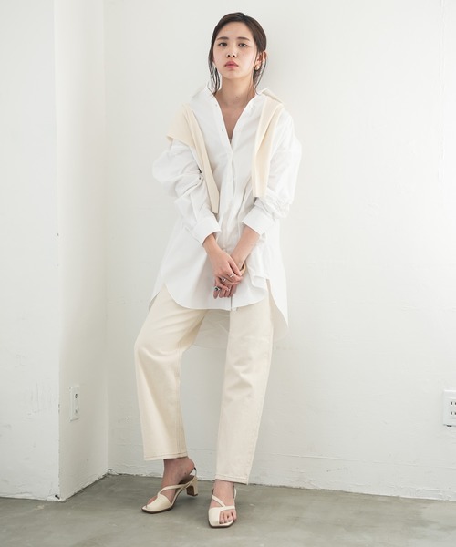 Aunt Marie's（アントマリーズ）の「AUNT MARIE’S　ベーシックオーバーシャツ（シャツ/ブラウス・レディース・ホワイト/ブルー・FREE）」の20枚目の写真