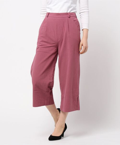 KOBE LETTUCE（コウベレタス）の「アンクル丈orロング丈　リネンタッチワイドフレアパンツ（その他パンツ・レディース・ベージュ/ピンク/イエロー/ミント/クリーム/ピンク系その他/ブラック系その他2/イエロー系その他/ブラック系その他/ベージュ系その他/グリーン系その他/ベージュ系その他2/キャメル/イエロー系その他2/ピンク系その他2/ブラウン/ブラウン系その他/ピンク系その他3/グリーン系その他2/カーキ/ライトブルー/ブルー系その他・1/2）」の19枚目の写真