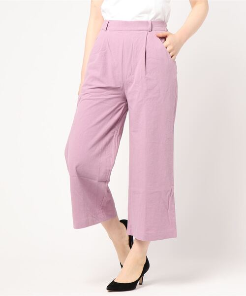 KOBE LETTUCE（コウベレタス）の「アンクル丈orロング丈　リネンタッチワイドフレアパンツ（その他パンツ・レディース・ベージュ/ピンク/イエロー/ミント/クリーム/ピンク系その他/ブラック系その他2/イエロー系その他/ブラック系その他/ベージュ系その他/グリーン系その他/ベージュ系その他2/キャメル/イエロー系その他2/ピンク系その他2/ブラウン/ブラウン系その他/ピンク系その他3/グリーン系その他2/カーキ/ライトブルー/ブルー系その他・1/2）」の21枚目の写真