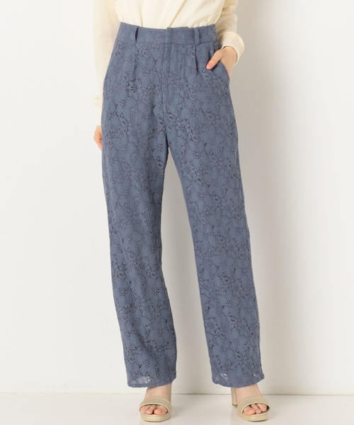 archives（アルシーヴ）の「レースストレートフレアパンツ（その他パンツ・レディース・ブラック/オフホワイト/ブルー・MEDIUM）」の3枚目の写真