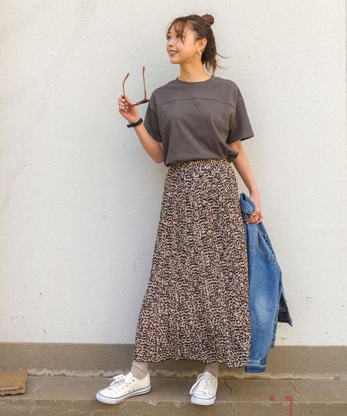 SpRay（スプレイ）の「ヒョウ柄消しプリーツスカート（スカート・レディース・ブラック/ベージュ・FREE）」の3枚目の写真