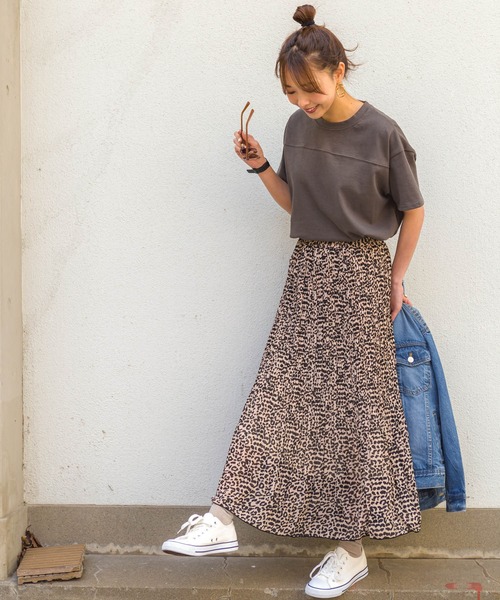 SpRay（スプレイ）の「ヒョウ柄消しプリーツスカート（スカート・レディース・ブラック/ベージュ・FREE）」の6枚目の写真