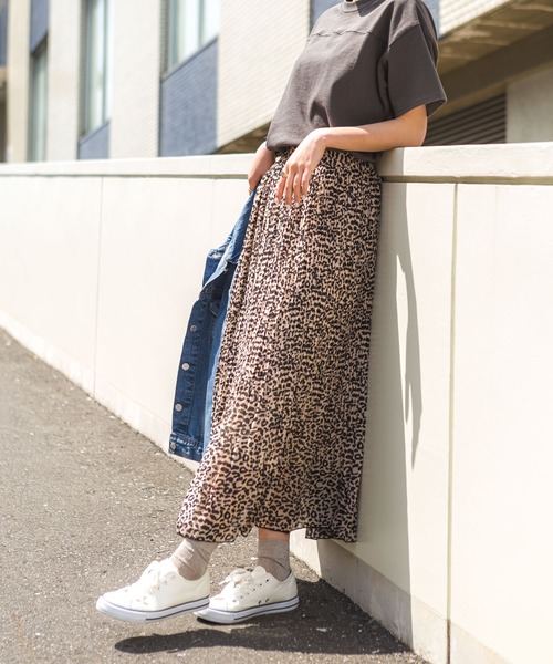 SpRay（スプレイ）の「ヒョウ柄消しプリーツスカート（スカート・レディース・ブラック/ベージュ・FREE）」の7枚目の写真