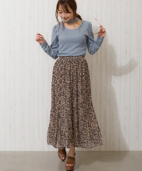 SpRay（スプレイ）の「ヒョウ柄消しプリーツスカート（スカート・レディース・ブラック/ベージュ・FREE）」の18枚目の写真