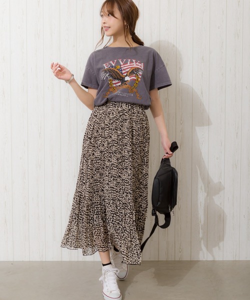 SpRay（スプレイ）の「ヒョウ柄消しプリーツスカート（スカート・レディース・ブラック/ベージュ・FREE）」の17枚目の写真