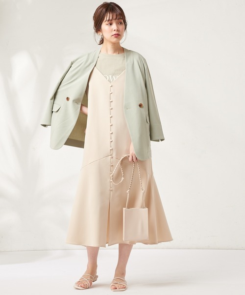 natural couture（ナチュラルクチュール）の「おしゃれノーカラージャケット（ノーカラージャケット・レディース・ベージュ/ミント/ラベンダー・FREE）」の11枚目の写真