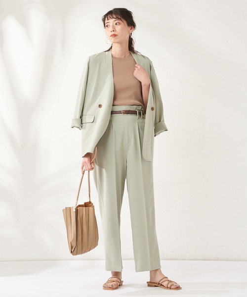 natural couture（ナチュラルクチュール）の「おしゃれノーカラージャケット（ノーカラージャケット・レディース・ベージュ/ミント/ラベンダー・FREE）」の14枚目の写真