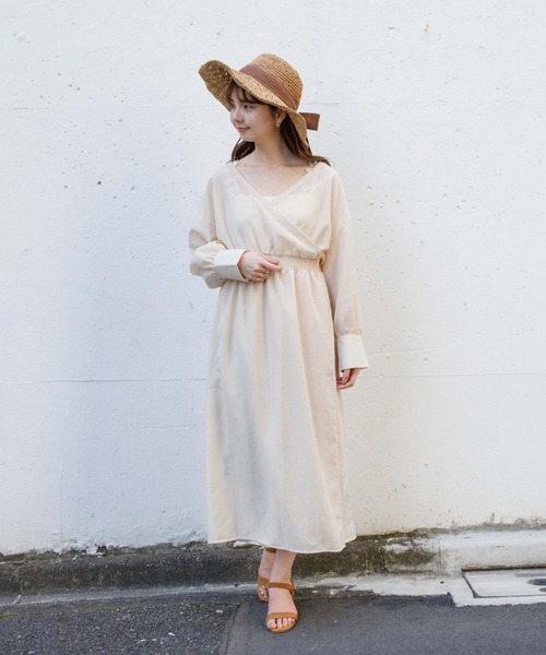 flower(フラワー)の「シアーカシュクールワンピース(ワンピース・レディース・ベージュ/ピンク・FREE)」の9枚目の写真