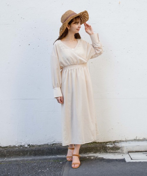 flower(フラワー)の「シアーカシュクールワンピース(ワンピース・レディース・ベージュ/ピンク・FREE)」の10枚目の写真