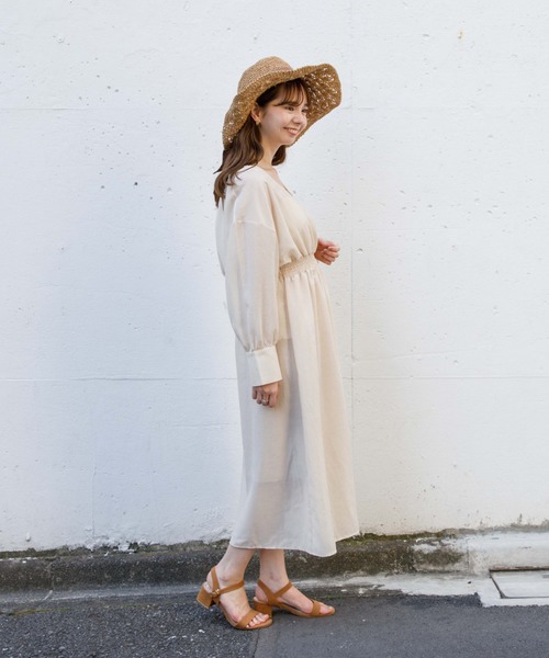 flower(フラワー)の「シアーカシュクールワンピース(ワンピース・レディース・ベージュ/ピンク・FREE)」の11枚目の写真