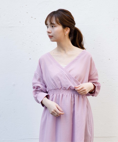 flower(フラワー)の「シアーカシュクールワンピース(ワンピース・レディース・ベージュ/ピンク・FREE)」の18枚目の写真