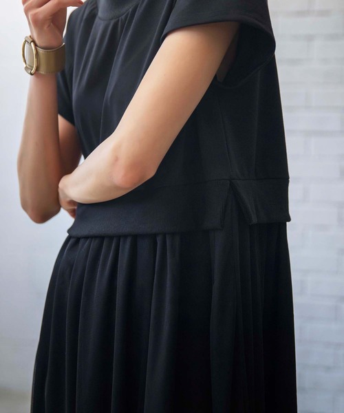 GeeRA（ジーラ）の「異素材切替チュールロングワンピース（ワンピース・レディース・ブラウン/ブラック・LARGE/MEDIUM）」の12枚目の写真