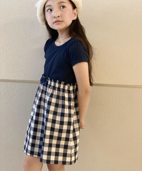 Catherine Cottage（キャサリンコテージ）の「半袖リボンドッキングワンピース（ワンピース・キッズ・ライラック/ミント/ブルー系その他/パープル系その他/ブルー/ネイビー/レッド/ブラック/ベージュ/ピンク/ライトグリーン/グレイッシュブルー/アクア/ベビーピンク/スモークピンク/ライム/イエロー/ライラック系・140/120/150/110/130/90/100）」の21枚目の写真