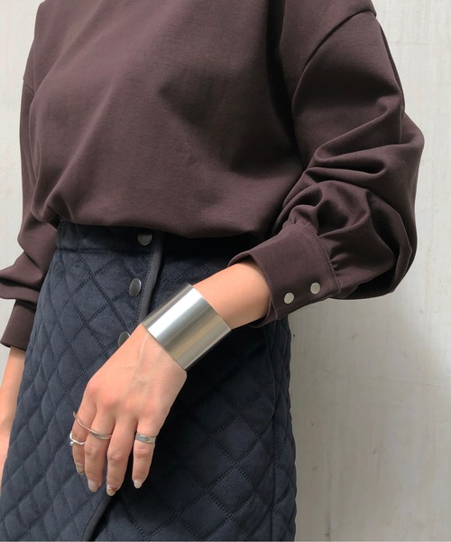 &g'aime（アンジェム）の「【&g'aime】ボリュームスリーブトップス（スウェット・レディース・ホワイト/ブラック/ダークブラウン・FREE）」の5枚目の写真