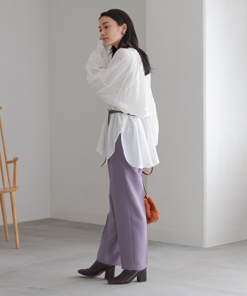 ADAM ET ROPE'（アダムエロペ）の「ティアードギャザースリーブブラウス（シャツ/ブラウス・レディース・ブラック/オフホワイト/ライトグリーン・FREE）」の14枚目の写真