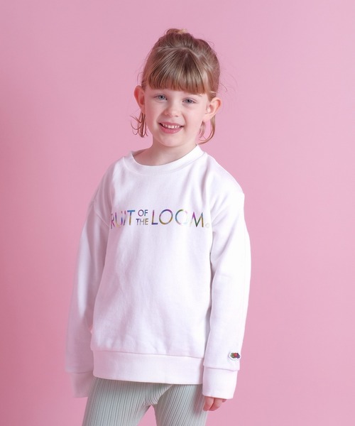 FRUIT OF THE LOOM（フルーツオブザルーム）の「キッズ ホイルプリントスウェットシャツ / 長袖 / スウェット / 前面 / ロゴ / プリント / ユニセックス（スウェット・キッズ・ブラック/グレー/ホワイト・90-100cm/110-120cm/130-140cm）」の8枚目の写真