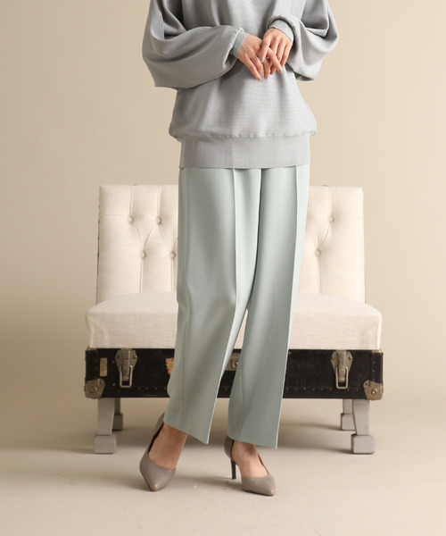 Tiara(ティアラ)の「センタープレスワイドシルエットパンツ(その他パンツ・レディース・ベージュ/ミント・S/L/M)」の4枚目の写真