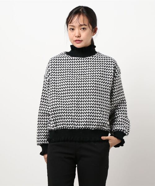 one way（ワンウェイ）の「チェックリブハイネック（Tシャツ/カットソー・レディース・ベージュ/ブラック/ライトブラウン/オレンジ/ブラック系その他/ブラウン系その他/レッド系その他/ダークブラウン・FREE）」の8枚目の写真