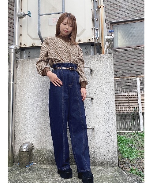 one way（ワンウェイ）の「チェックリブハイネック（Tシャツ/カットソー・レディース・ベージュ/ブラック/ライトブラウン/オレンジ/ブラック系その他/ブラウン系その他/レッド系その他/ダークブラウン・FREE）」の20枚目の写真