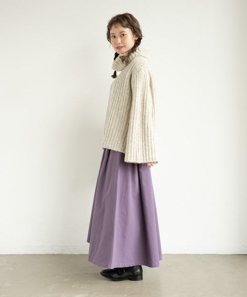 MERLOT（メルロー）の「ざっくり編みタートルネックニット（ニット/セーター・レディース・ライトグレー/ピンク/マスタード/ナチュラル・FREE）」の13枚目の写真