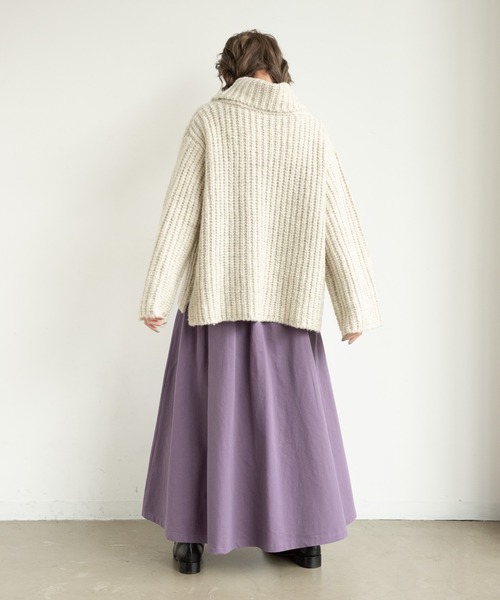 MERLOT（メルロー）の「ざっくり編みタートルネックニット（ニット/セーター・レディース・ライトグレー/ピンク/マスタード/ナチュラル・FREE）」の15枚目の写真