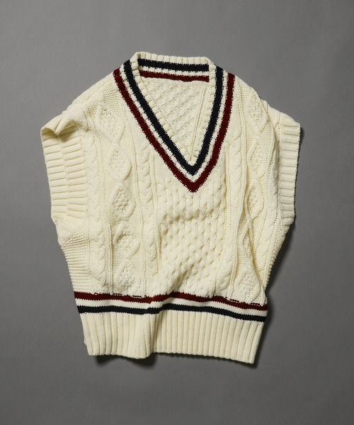 neu-tre（ヌートル）の「【WEARISTA Kumika】チルデンニットベスト（ベスト・レディース・ホワイト系その他/ブラウン系その他・FREE）」の2枚目の写真