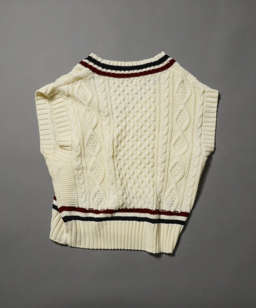 neu-tre（ヌートル）の「【WEARISTA Kumika】チルデンニットベスト（ベスト・レディース・ホワイト系その他/ブラウン系その他・FREE）」の3枚目の写真