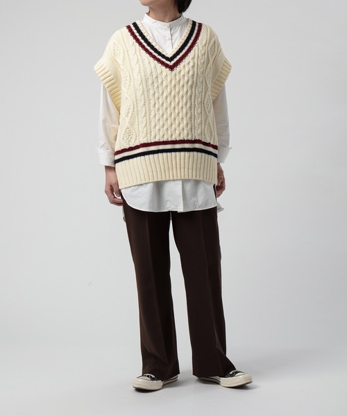 neu-tre（ヌートル）の「【WEARISTA Kumika】チルデンニットベスト（ベスト・レディース・ホワイト系その他/ブラウン系その他・FREE）」の8枚目の写真