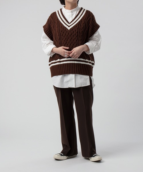 neu-tre（ヌートル）の「【WEARISTA Kumika】チルデンニットベスト（ベスト・レディース・ホワイト系その他/ブラウン系その他・FREE）」の11枚目の写真