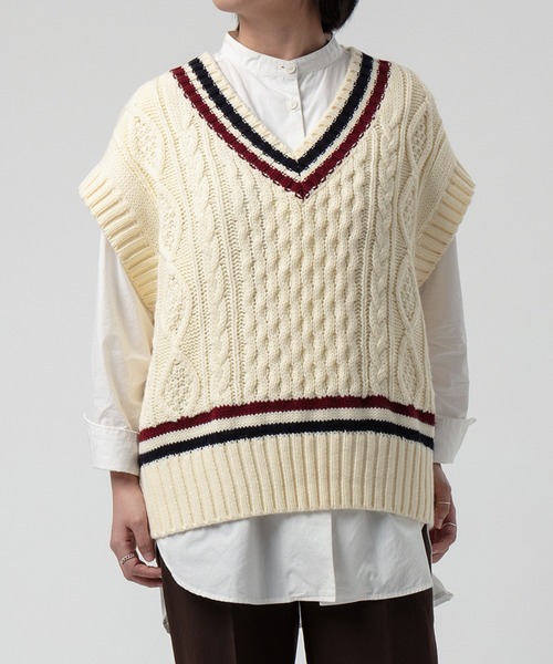 neu-tre（ヌートル）の「【WEARISTA Kumika】チルデンニットベスト（ベスト・レディース・ホワイト系その他/ブラウン系その他・FREE）」の13枚目の写真