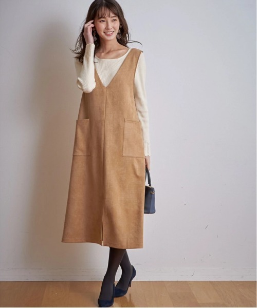 ポンチスエードジャンスカ ワンピース ワンピース Nostalgia アンドドットノスタルジア のファッション