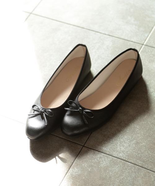 SESTO(セスト)の「ふわふわクッションやわらか素材スクエアトゥバレエシューズ(バレエシューズ・レディース・ブラック/ダークブラウン/パープル/シルバー/アイボリー/ゼブラ/グレイッシュベージュ・22.5cm/23.5cm/24.5cm/23.0cm/24.0cm/25.0cm/22.0cm)」の9枚目の写真