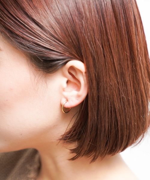 sunny branch(サニーブランチ)の「ブラス 15㎜フープイヤリング(イヤリング・レディース・シルバー/ブラック/スミクロ/ゴールド/ライトピンク/ラベンダー・FREE)」の7枚目の写真