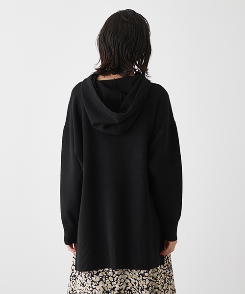 AZUL by moussy（アズールバイマウジー）の「SIDE SLIT KNIT HOODIE /サイドスリットニットフーディ（パーカー・レディース・ライトベージュ/ブラック/ブルー・SMALL/MEDIUM）」の17枚目の写真