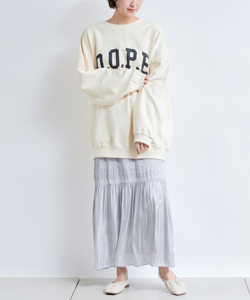 DouDou（ドゥドゥ）の「DOPE ロゴスウェット（スウェット・レディース・オフホワイト/ライトグレー/カーキ・FREE）」の4枚目の写真