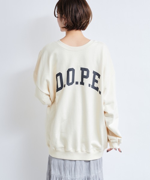 DouDou（ドゥドゥ）の「DOPE ロゴスウェット（スウェット・レディース・オフホワイト/ライトグレー/カーキ・FREE）」の16枚目の写真