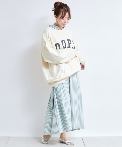 DouDou（ドゥドゥ）の「DOPE ロゴスウェット（スウェット・レディース・オフホワイト/ライトグレー/カーキ・FREE）」の19枚目の写真