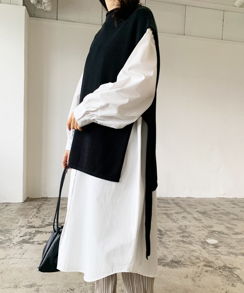 LIAN（リアン）の「ニットベスト×シャツワンピースセット（シャツ