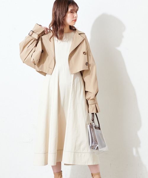 natural couture（ナチュラルクチュール）の「【WEB限定】ランタンスリーブワンピース（ワンピース・レディース・ブラック/オフホワイト/ベージュ/オレンジ・FREE/L）」の10枚目の写真