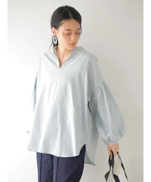 AMERICAN HOLIC（アメリカンホリック）の「袖ギャザースキッパーシャツ（シャツ/ブラウス・レディース・ブラック/オフホワイト/カーキ/アイボリー/サックスブルー/ピンク・FREE）」の18枚目の写真