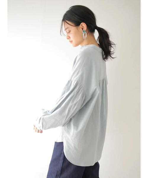 AMERICAN HOLIC（アメリカンホリック）の「袖ギャザースキッパーシャツ（シャツ/ブラウス・レディース・ブラック/オフホワイト/カーキ/アイボリー/サックスブルー/ピンク・FREE）」の19枚目の写真