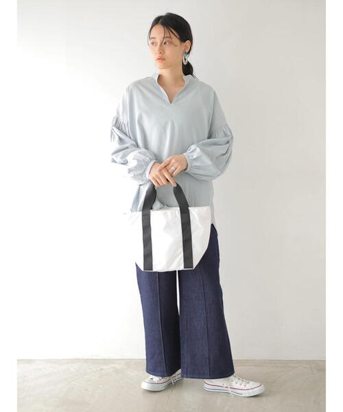 AMERICAN HOLIC（アメリカンホリック）の「袖ギャザースキッパーシャツ（シャツ/ブラウス・レディース・ブラック/オフホワイト/カーキ/アイボリー/サックスブルー/ピンク・FREE）」の21枚目の写真