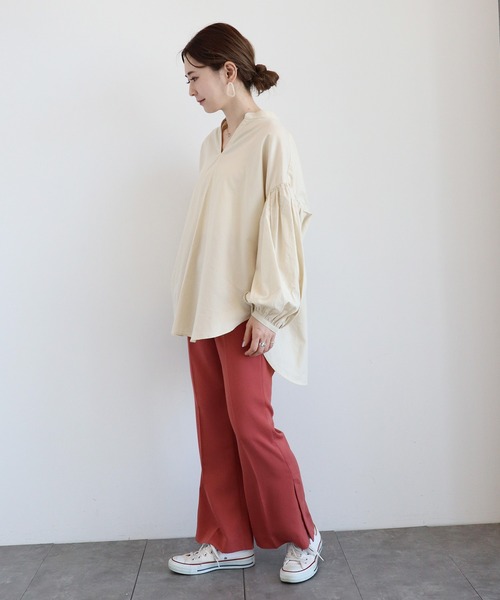 AMERICAN HOLIC（アメリカンホリック）の「袖ギャザースキッパーシャツ（シャツ/ブラウス・レディース・ブラック/オフホワイト/カーキ/アイボリー/サックスブルー/ピンク・FREE）」の15枚目の写真