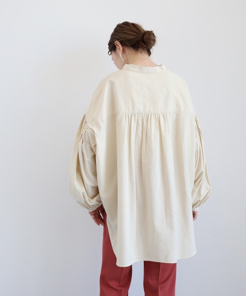 AMERICAN HOLIC（アメリカンホリック）の「袖ギャザースキッパーシャツ（シャツ/ブラウス・レディース・ブラック/オフホワイト/カーキ/アイボリー/サックスブルー/ピンク・FREE）」の17枚目の写真