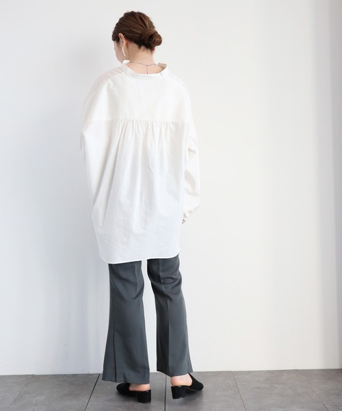 AMERICAN HOLIC（アメリカンホリック）の「袖ギャザースキッパーシャツ（シャツ/ブラウス・レディース・ブラック/オフホワイト/カーキ/アイボリー/サックスブルー/ピンク・FREE）」の14枚目の写真