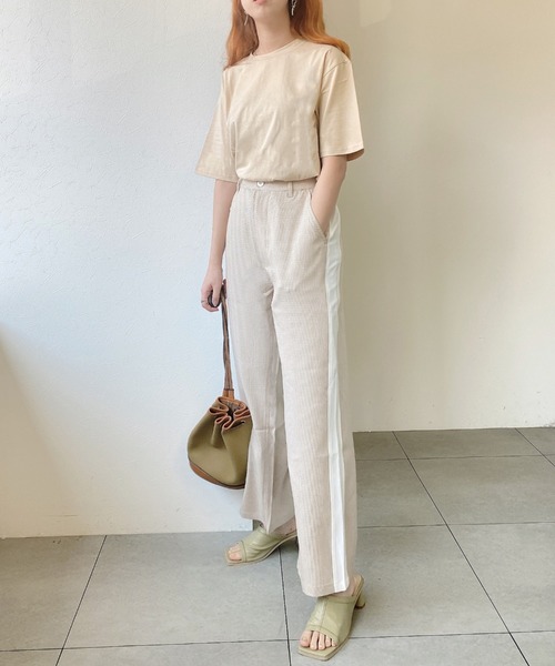 UNRELISH（アンレリッシュ）の「サイドラインチェックパンツ（その他パンツ・レディース・ベージュ/ピンクベージュ・MEDIUM）」の9枚目の写真